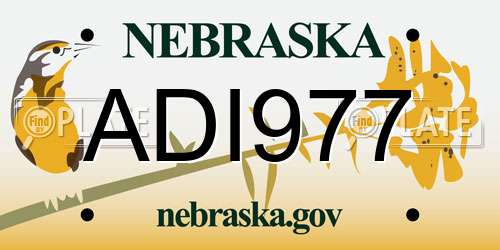 ADI977 Nebraska License Plate