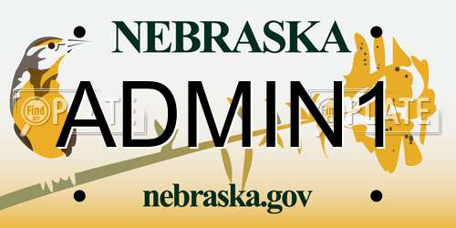 ADMIN1 Nebraska License Plate