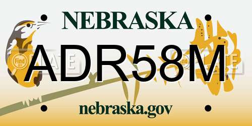 ADR58M Nebraska License Plate