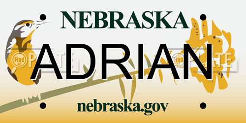 ADRIAN Nebraska License Plate