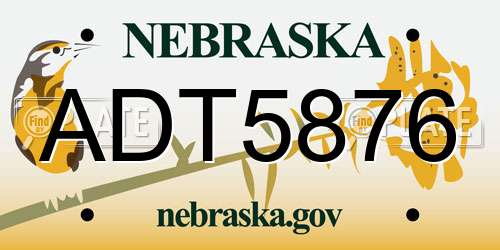 ADT5876 Nebraska License Plate