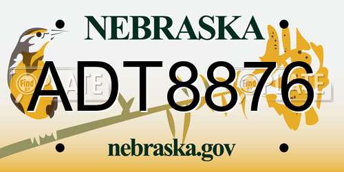 ADT8876 Nebraska License Plate