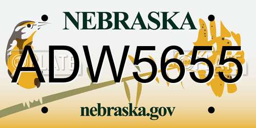 ADW5655 Nebraska License Plate