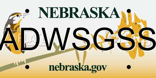 ADWSGSS Nebraska License Plate
