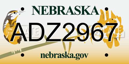 ADZ2967 Nebraska License Plate