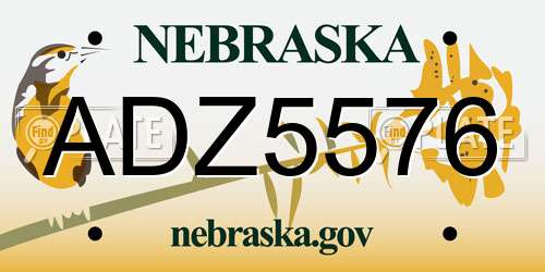 ADZ5576 Nebraska License Plate