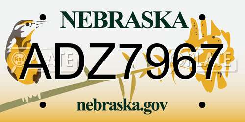 ADZ7967 Nebraska License Plate