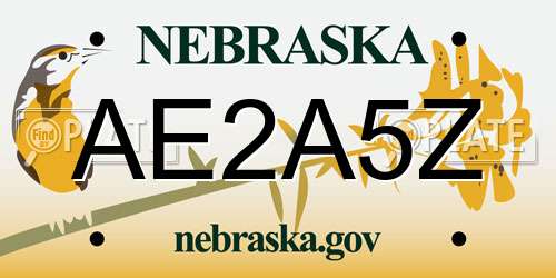 AE2A5Z Nebraska License Plate
