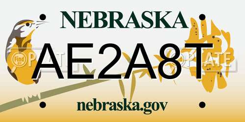 AE2A8T Nebraska License Plate