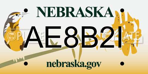 AE8B2I Nebraska License Plate