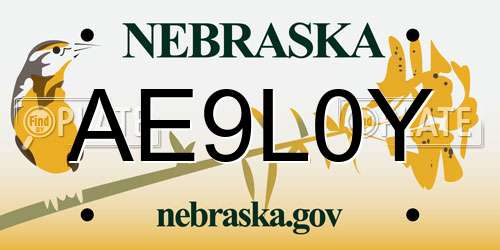AE9L0Y Nebraska License Plate