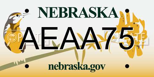 AEAA75 Nebraska License Plate