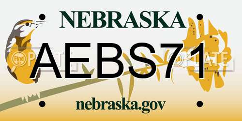 AEBS71 Nebraska License Plate
