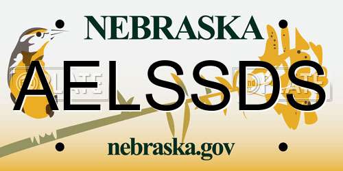 AELSSDS Nebraska License Plate