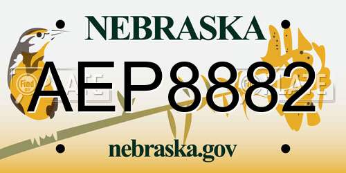 AEP8882 Nebraska License Plate