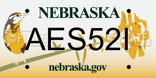 AES52I Nebraska License Plate