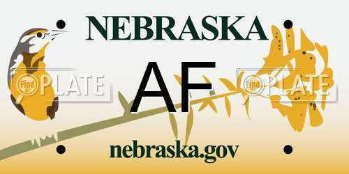 AF Nebraska License Plate