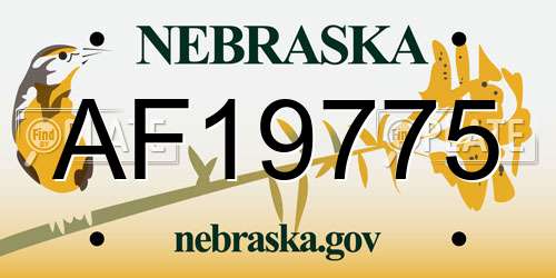 AF19775 Nebraska License Plate
