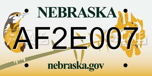 AF2E007 Nebraska License Plate
