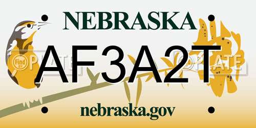 AF3A2T Nebraska License Plate