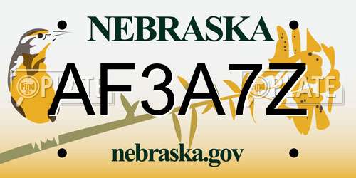 AF3A7Z Nebraska License Plate