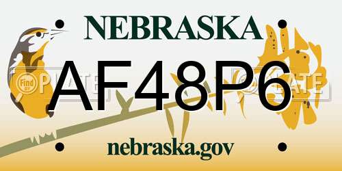 AF48P6 Nebraska License Plate