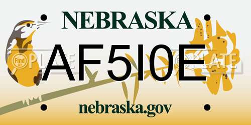 AF5I0E Nebraska License Plate