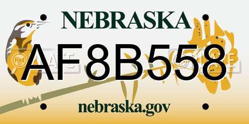 AF8B558 Nebraska License Plate