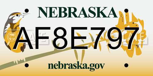 AF8E797 Nebraska License Plate