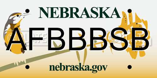 AFBBBSB Nebraska License Plate