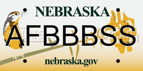 AFBBBSS Nebraska License Plate