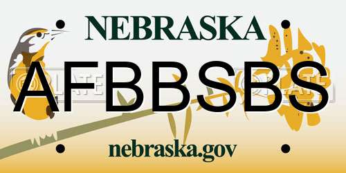 AFBBSBS Nebraska License Plate