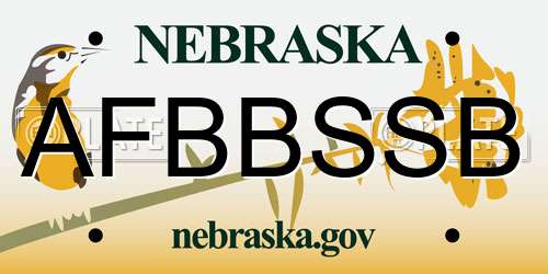 AFBBSSB Nebraska License Plate