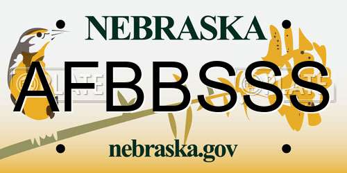 AFBBSSS Nebraska License Plate