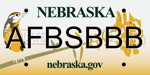 AFBSBBB Nebraska License Plate