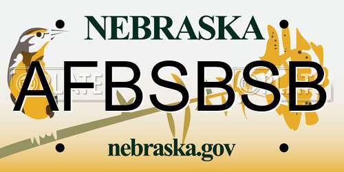 AFBSBSB Nebraska License Plate
