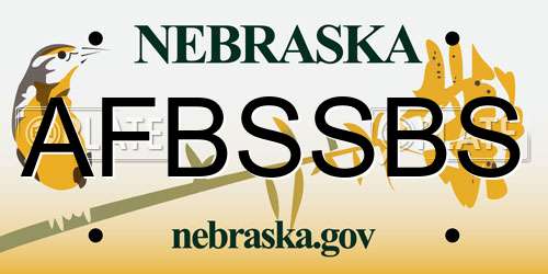 AFBSSBS Nebraska License Plate