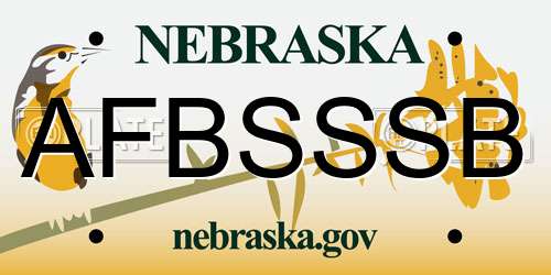 AFBSSSB Nebraska License Plate