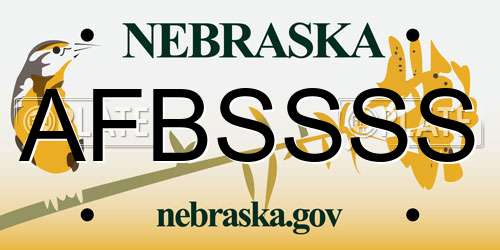 AFBSSSS Nebraska License Plate