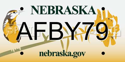 AFBY79 Nebraska License Plate