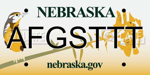 AFGSTTT Nebraska License Plate