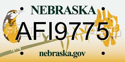 AFI9775 Nebraska License Plate