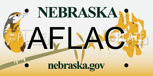 AFLAC Nebraska License Plate