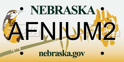 AFNIUM2 Nebraska License Plate
