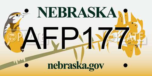 AFP177 Nebraska License Plate