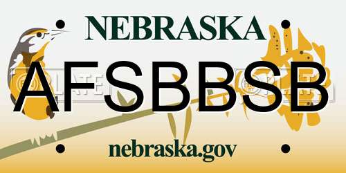 AFSBBSB Nebraska License Plate