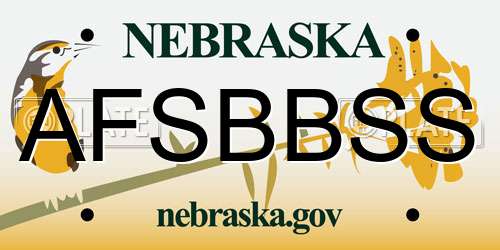 AFSBBSS Nebraska License Plate