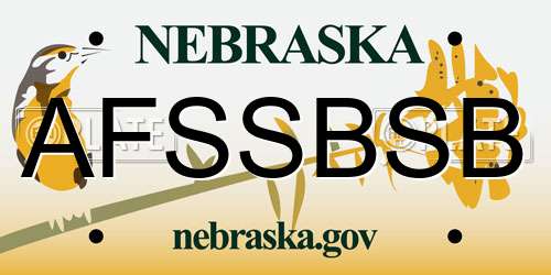 AFSSBSB Nebraska License Plate