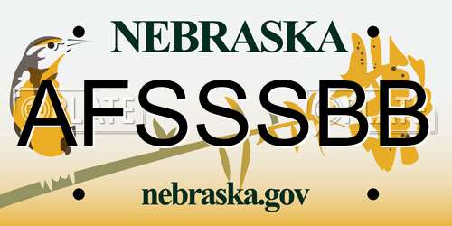 AFSSSBB Nebraska License Plate