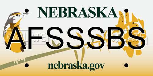 AFSSSBS Nebraska License Plate